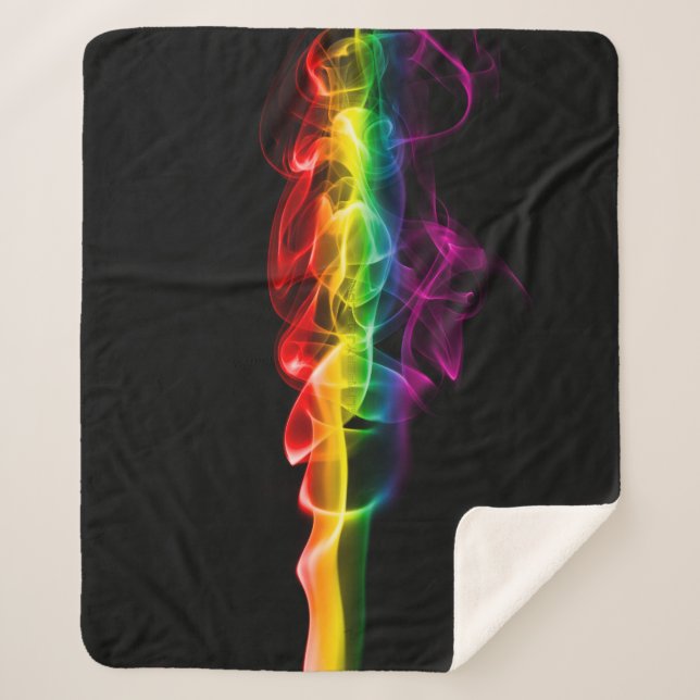 SlipperyJoe's smoke vivid rainbow-colors celebrate Sherpa Blanket (Front)