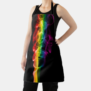 SlipperyJoe's smoke vivid rainbow-colours celebrat Apron
