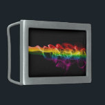 SlipperyJoe's smoke vivid rainbow-colours celebrat Belt Buckle<br><div class="desc">SlipperyJoe's smoke vivid rainbow-colours celebrate love artistic visually striking pattern gay pride gifts LGBTQIA vibrant colourful light trails dynamic flowing shapes movement energy red yellow green blue purple</div>