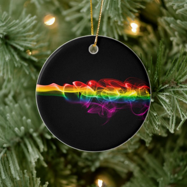 SlipperyJoe's smoke vivid rainbow-colours celebrat Ceramic Ornament (Tree)
