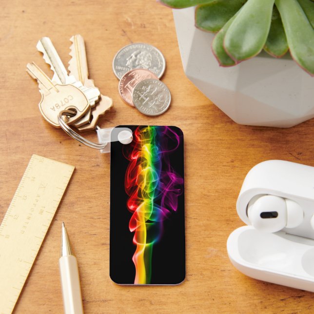SlipperyJoe's smoke vivid rainbow-colours celebrat Keychain (Desk)