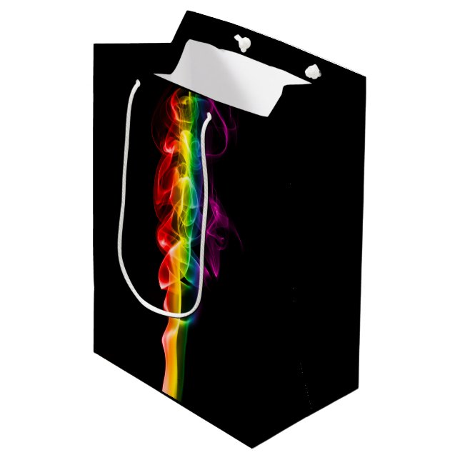SlipperyJoe's smoke vivid rainbow-colours celebrat Medium Gift Bag (Front Angled)