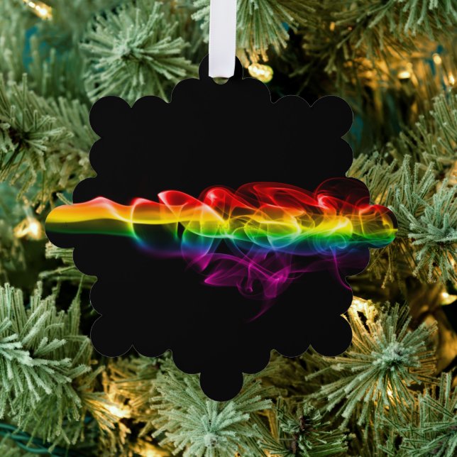 SlipperyJoe's smoke vivid rainbow-colours celebrat Ornament Card (Insitu (Tree))