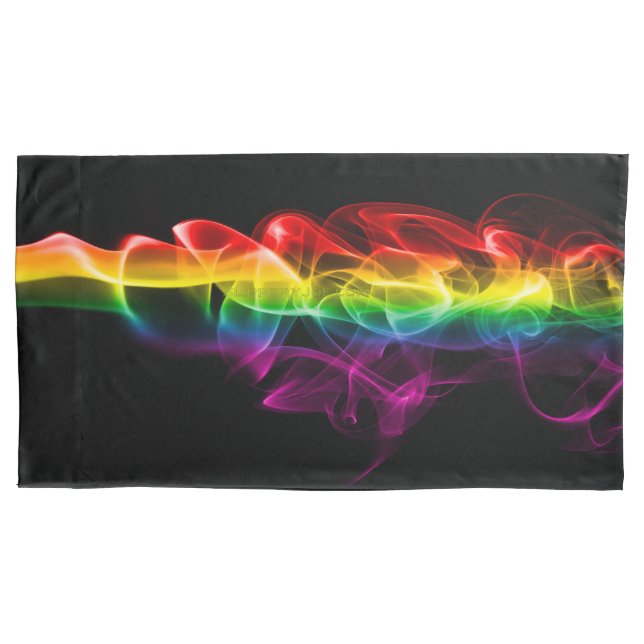 SlipperyJoe's smoke vivid rainbow-colours celebrat Pillowcase (Front)