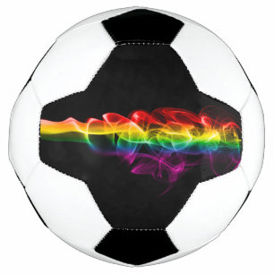 SlipperyJoe's smoke vivid rainbow-colours celebrat Soccer Ball