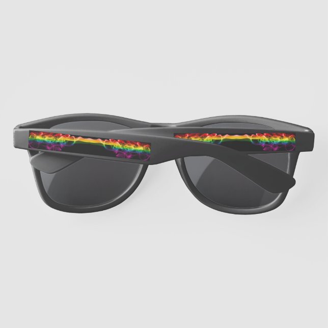 SlipperyJoe's smoke vivid rainbow-colours celebrat Sunglasses (Back)