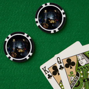 SlipperyJoe's spooky Halloween scary woods large i Poker Chips