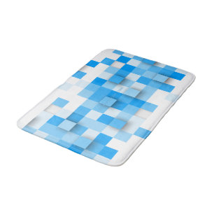 SlipperyJoe's squares artwork mosaic modern three- Bath Mat