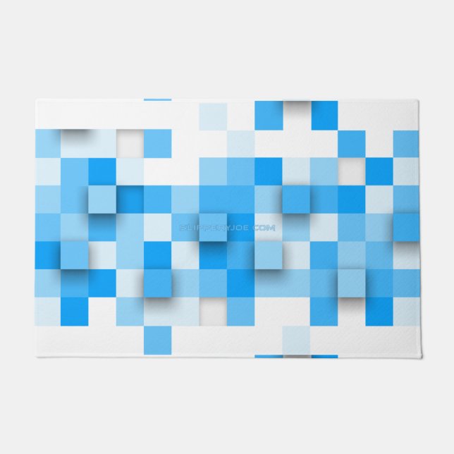 SlipperyJoe's squares artwork mosaic modern three- Doormat (Front)