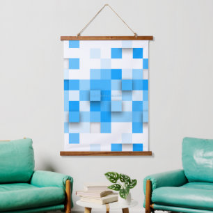 SlipperyJoe's squares artwork mosaic modern three- Hanging Tapestry