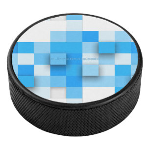 SlipperyJoe's squares artwork mosaic modern three- Hockey Puck