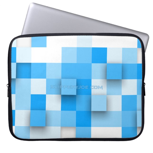SlipperyJoe's squares artwork mosaic modern three- Laptop Sleeve (Front)