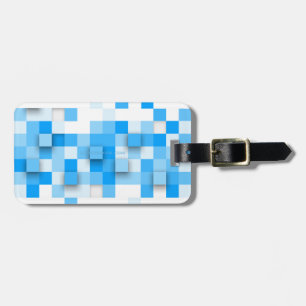 SlipperyJoe's squares artwork mosaic modern three- Luggage Tag