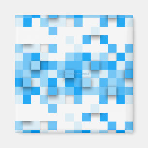 SlipperyJoe's squares artwork mosaic modern three- Magnet