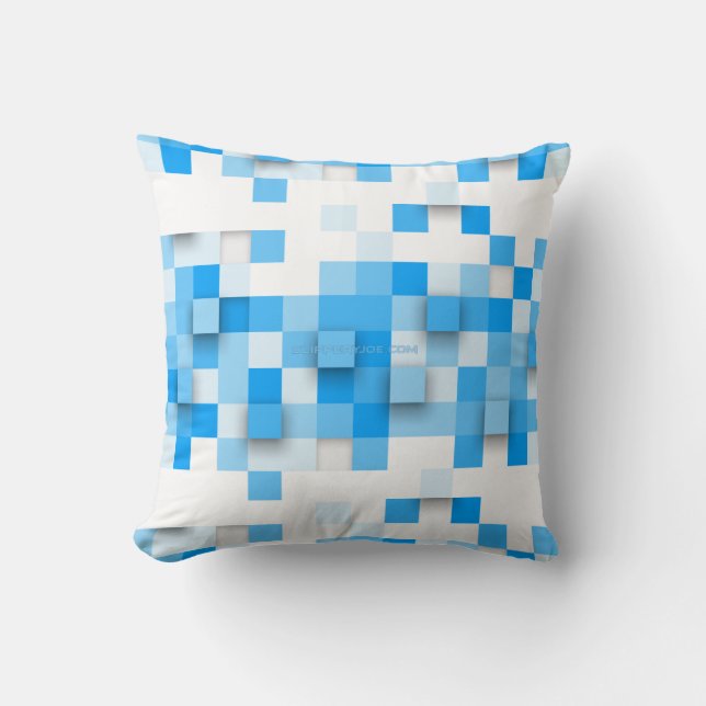 SlipperyJoe's squares artwork mosaic modern three- Throw Pillow (Front)