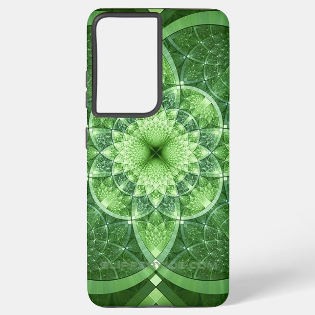 SlipperyJoe's St. Patrick's Day Fractal vortex hol Samsung Galaxy S21 Ultra Case (Back)
