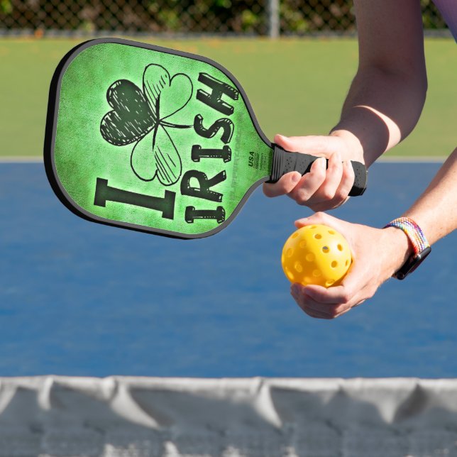 SlipperyJoe's St. Patrick's Day Irish three-leaf c Pickleball Paddle (Insitu)