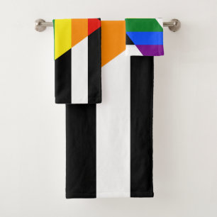 SlipperyJoe's Straight Ally Flag gay gifts LGBTQIA Bath Towel Set