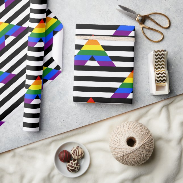 SlipperyJoe's Straight Ally Flag gay gifts LGBTQIA Wrapping Paper (Crafts)
