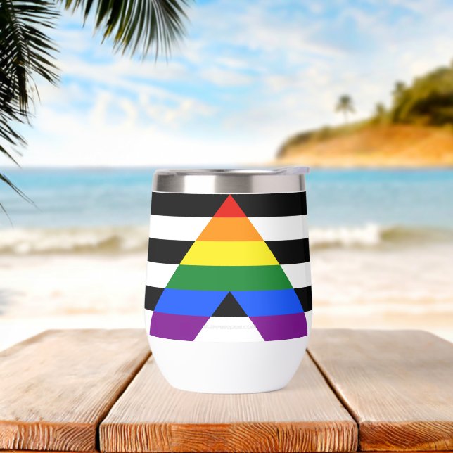 SlipperyJoe's straight ally flag smooth rainbow gr (Beach)