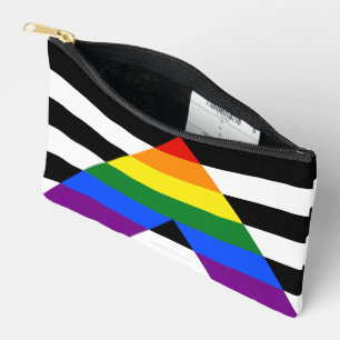 SlipperyJoe's straight ally flag smooth rainbow gr Accessory Pouch