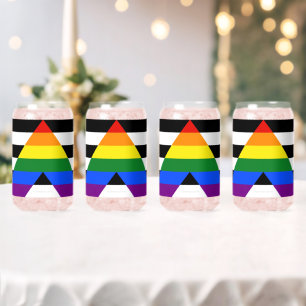 SlipperyJoe's straight ally flag smooth rainbow gr Can Glass