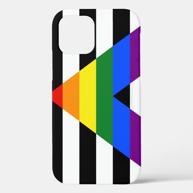 SlipperyJoe's straight ally flag smooth rainbow gr Case-Mate iPhone Case (Back)