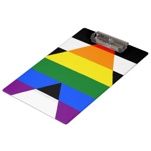SlipperyJoe's straight ally flag smooth rainbow gr Clipboard