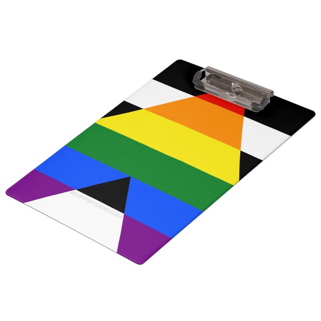 SlipperyJoe's straight ally flag smooth rainbow gr Clipboard (Angled)