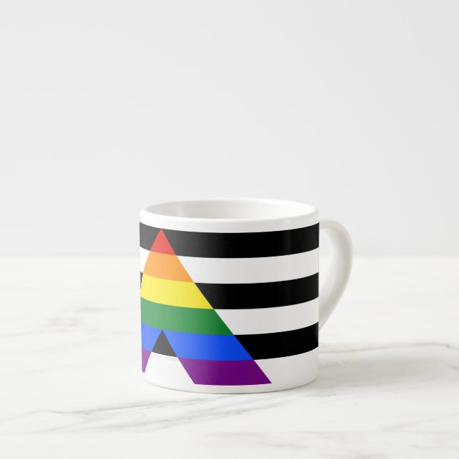 SlipperyJoe's straight ally flag smooth rainbow gr Espresso Cup (Front Right)