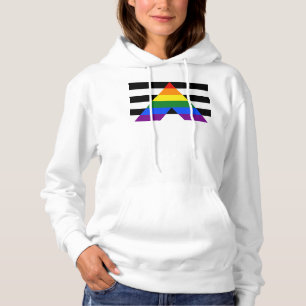 SlipperyJoe's straight ally flag smooth rainbow gr Hoodie