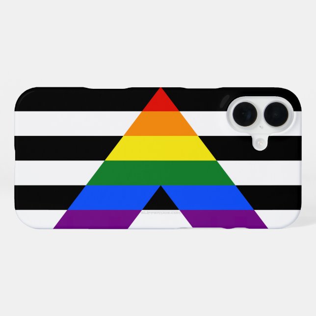 SlipperyJoe's straight ally flag smooth rainbow gr iPhone Case (Back Horizontal)