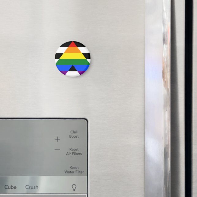 SlipperyJoe's straight ally flag smooth rainbow gr Magnet (In Situ (Fridge))