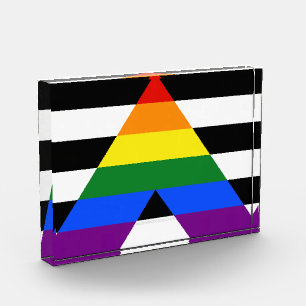 SlipperyJoe's straight ally flag smooth rainbow gr Photo Block