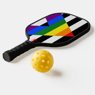 SlipperyJoe's straight ally flag smooth rainbow gr Pickleball Paddle