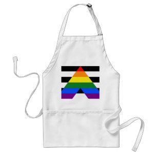 SlipperyJoe's straight ally flag smooth rainbow gr Standard Apron