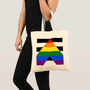 SlipperyJoe's straight ally flag smooth rainbow gr Tote Bag