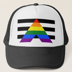 SlipperyJoe's straight ally flag smooth rainbow gr Trucker Hat