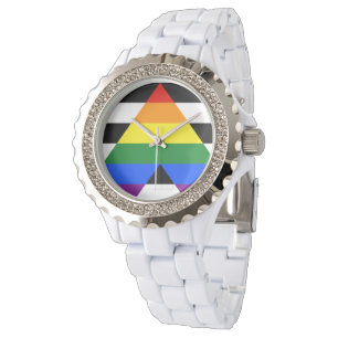 SlipperyJoe's straight ally flag smooth rainbow gr Watch
