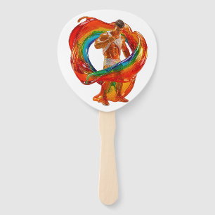 SlipperyJoe's striking modern Pride-themed masculi Hand Fan