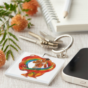 SlipperyJoe's striking modern Pride-themed masculi Keychain