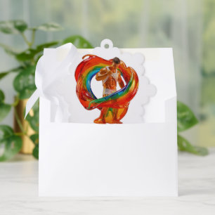 SlipperyJoe's striking modern Pride-themed masculi Ornament Card