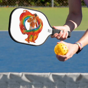 SlipperyJoe's striking modern Pride-themed masculi Pickleball Paddle