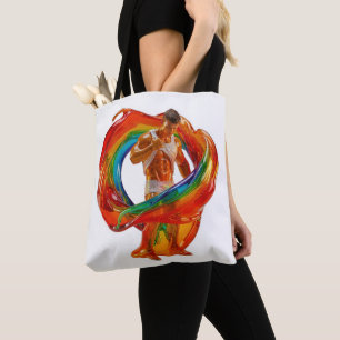 SlipperyJoe's striking modern Pride-themed masculi Tote Bag