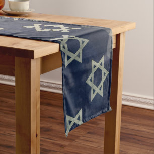 SlipperyJoe's strong Hanukkah vibe Star of David m Short Table Runner
