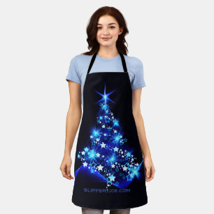 SlipperyJoe's stylized glowing Christmas tree brig Apron