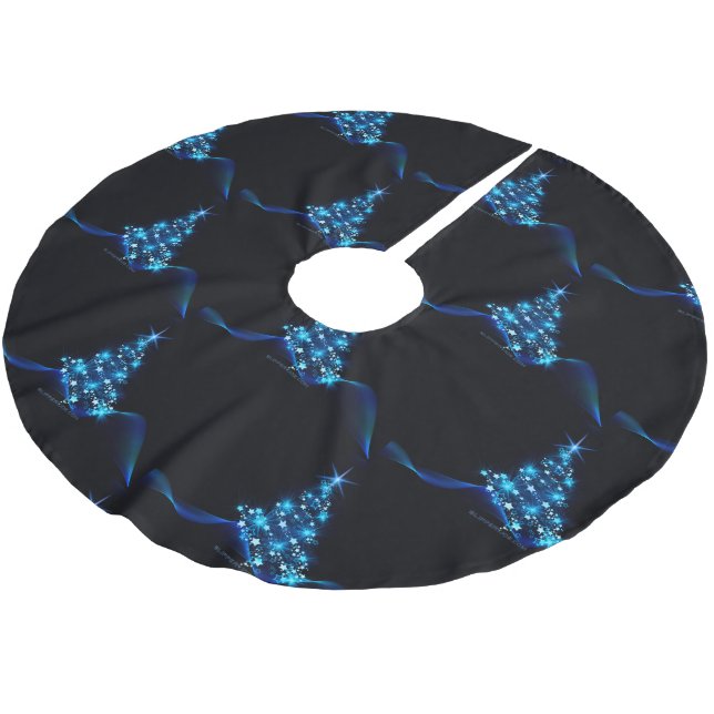 SlipperyJoe's stylized glowing Christmas tree brig Brushed Polyester Tree Skirt (Angled)