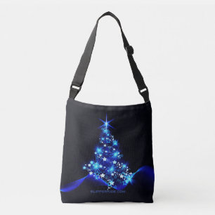 SlipperyJoe's stylized glowing Christmas tree brig Crossbody Bag