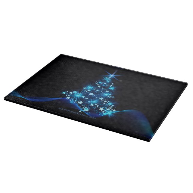 SlipperyJoe's stylized glowing Christmas tree brig Cutting Board (Corner)