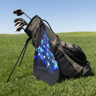 SlipperyJoe's stylized glowing Christmas tree brig Golf Towel